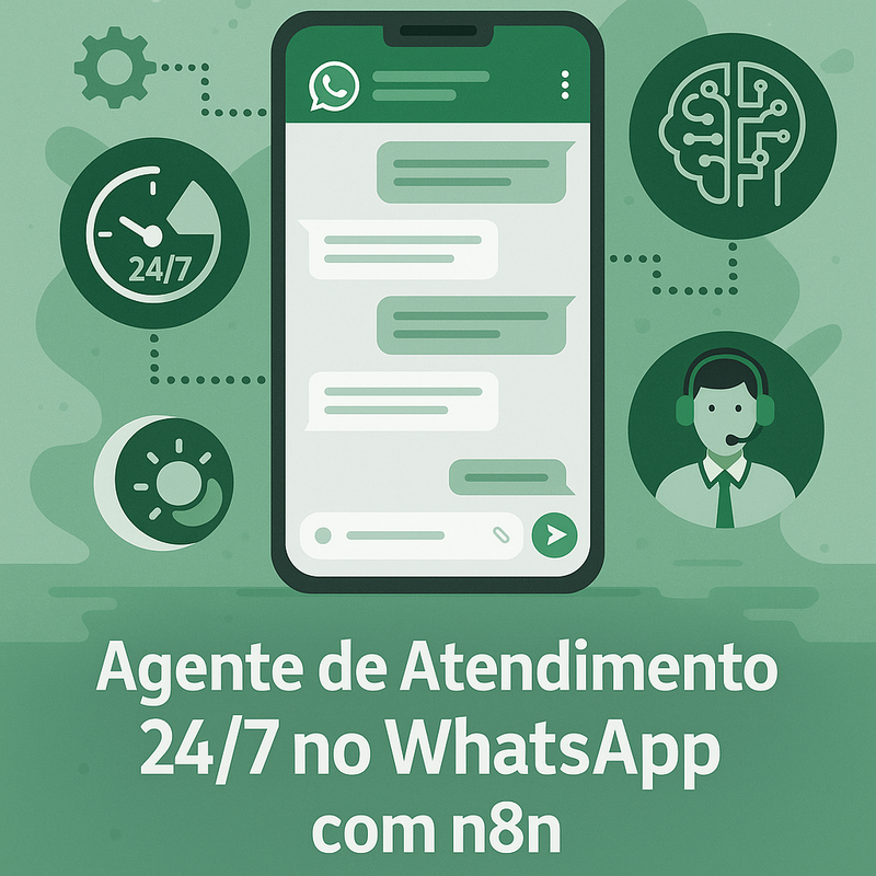 Como criar um agente de atendimento 24/7 no WhatsApp com n8n usando FAQ inteligente, triagem e handoff