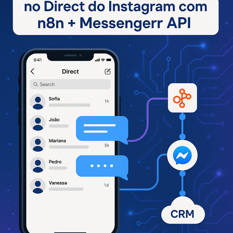 Auto-respostas no Direct do Instagram com n8n + Messenger API: como captar leads e integrar com CRM