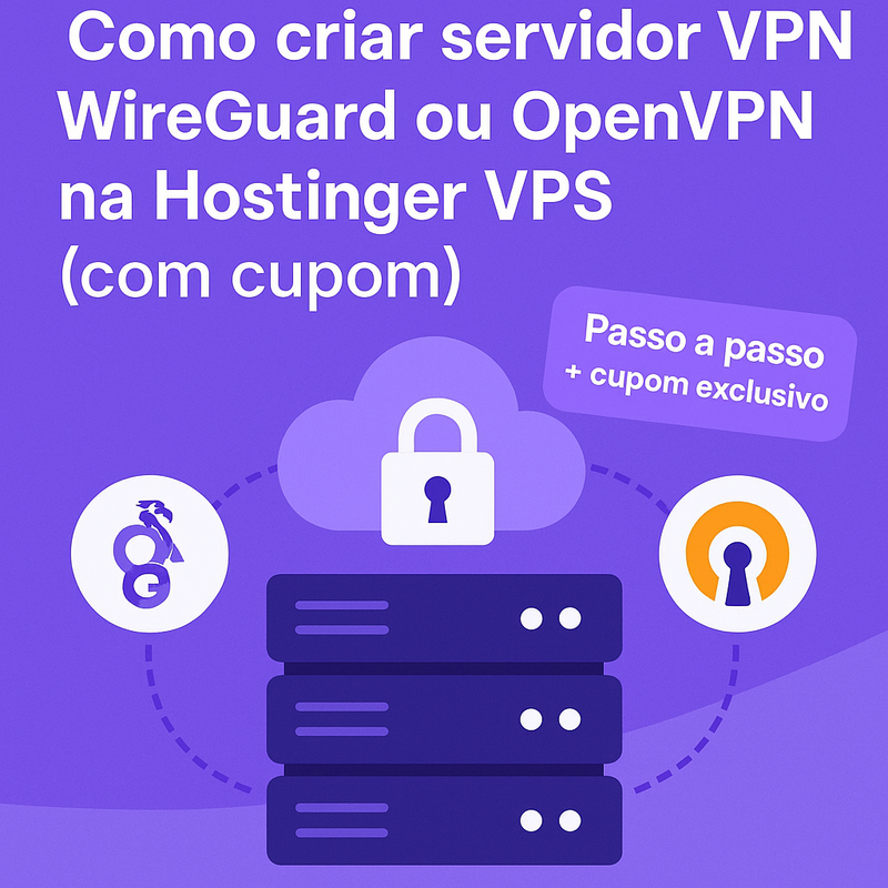 Como criar servidor VPN WireGuard ou OpenVPN na Hostinger VPS (com cupom)