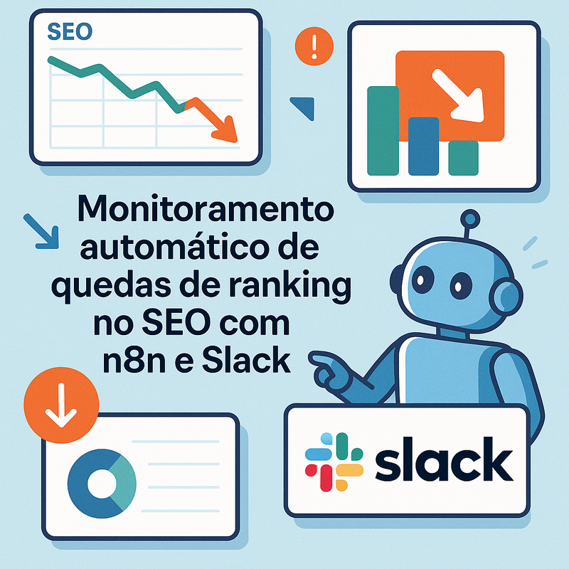 Monitoramento automático de quedas de ranking no SEO com n8n e Slack