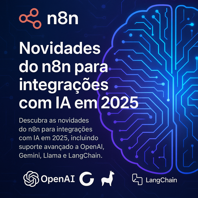 Novidades do n8n para integrações com IA em 2025: OpenAI, Gemini, Llama e LangChain