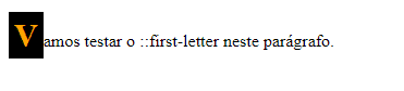 exemplo ::first-letter