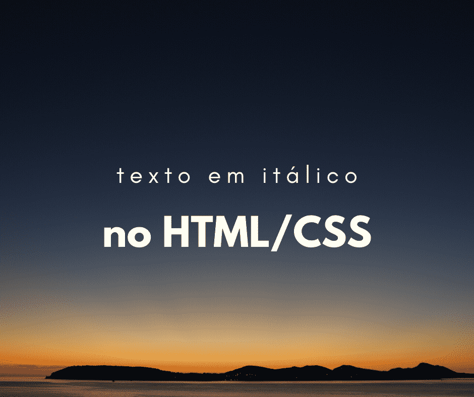 texto em italico com html/css capa