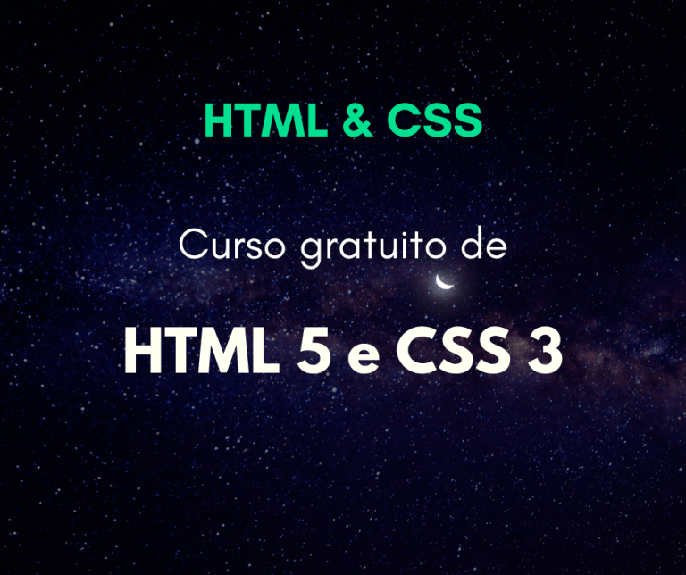 Curso de HTML5 e CSS3 gratuito capa