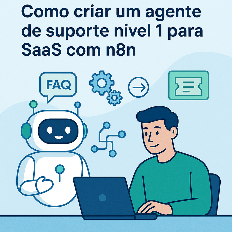 Como criar um agente de suporte nível 1 para SaaS com n8n: FAQ inteligente, abertura de tickets e handoff humano