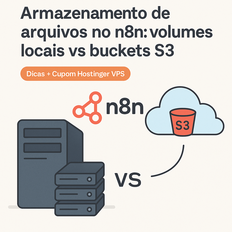 Armazenamento de arquivos no n8n: volumes locais da VPS vs buckets S3 – quando escolher cada opção