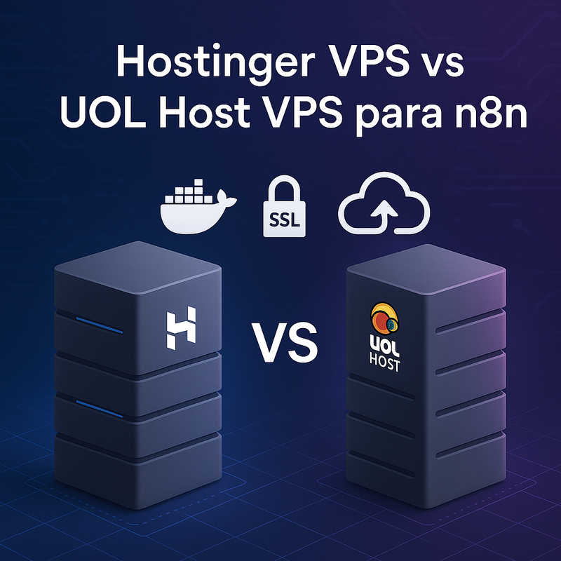 Hostinger VPS vs UOL Host VPS para n8n: performance, Docker, SSL e backups