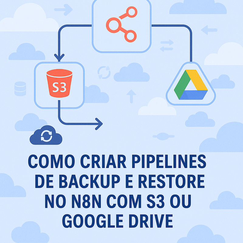 Como criar pipelines de backup e restore no n8n com S3 ou Google Drive