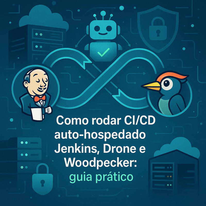 Como rodar CI/CD auto-hospedado Jenkins, Drone e Woodpecker: guia prático
